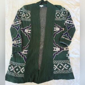 Green Aztec cardigan